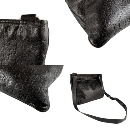Gucci Shoulder Bag Leather Dark Brown