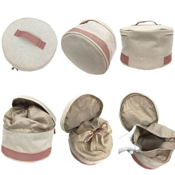 Hermes Hermes Vanity Bag Pouch Pile Toile H Natural X Red