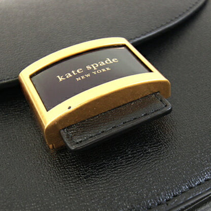 Kate Spade Katie Convertible Saddle Bag Kh057 Black Leather Shoulder One-Handle Crossbody
