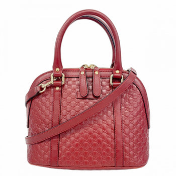 Gucci Micro Guccissima Handbag 449654 Leather Red Champagne