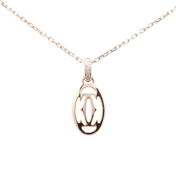 Cartier Double C Chain Pendant Necklace In 18K Pink Gold