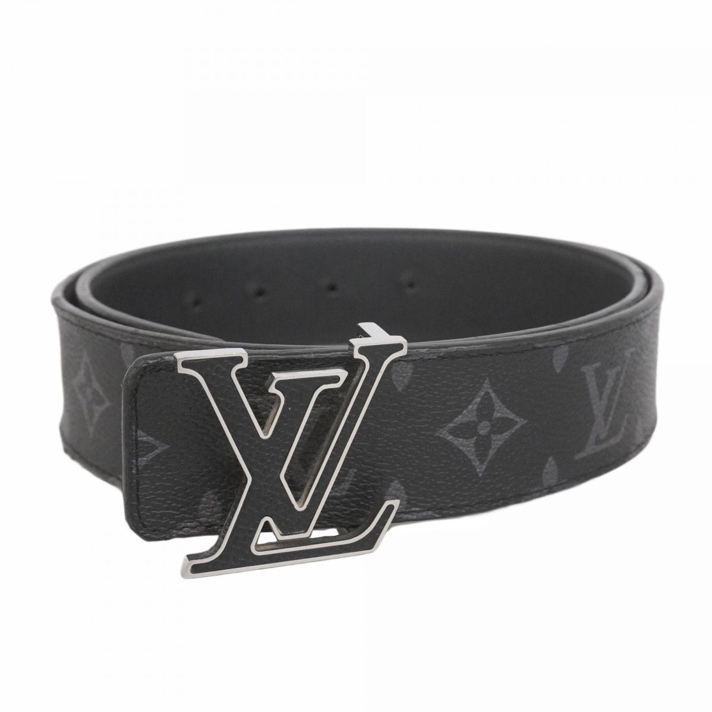 Louis Vuitton Monogram Eclipse Lv Initial Belt 40Mm Reversible M0157T Black/Gray
