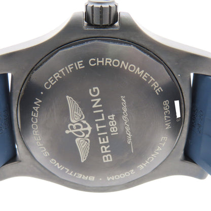 Breitling Superocean Automatic 46 Black Steel M17368 Watch Stainless Steel/Rubber Blue Navy Dial