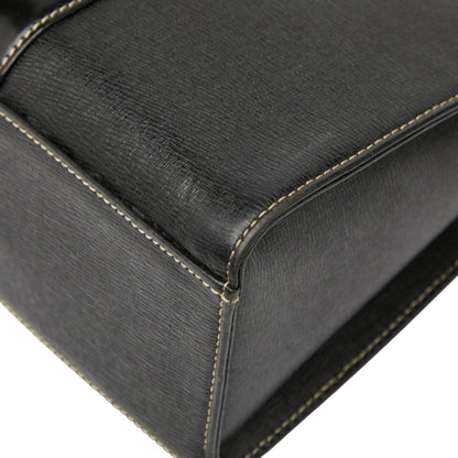 Burberry Nova Check Handbag In Black Leather