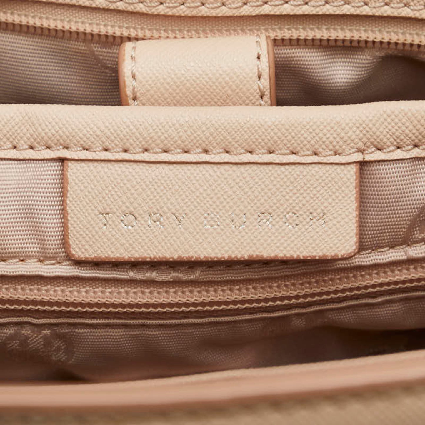 Tory Burch Tote Bag Shoulder Pink Beige Leather
