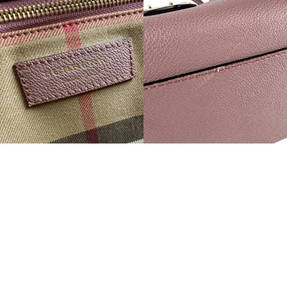 Burberry Handbag Shoulder Bag Leather Pink