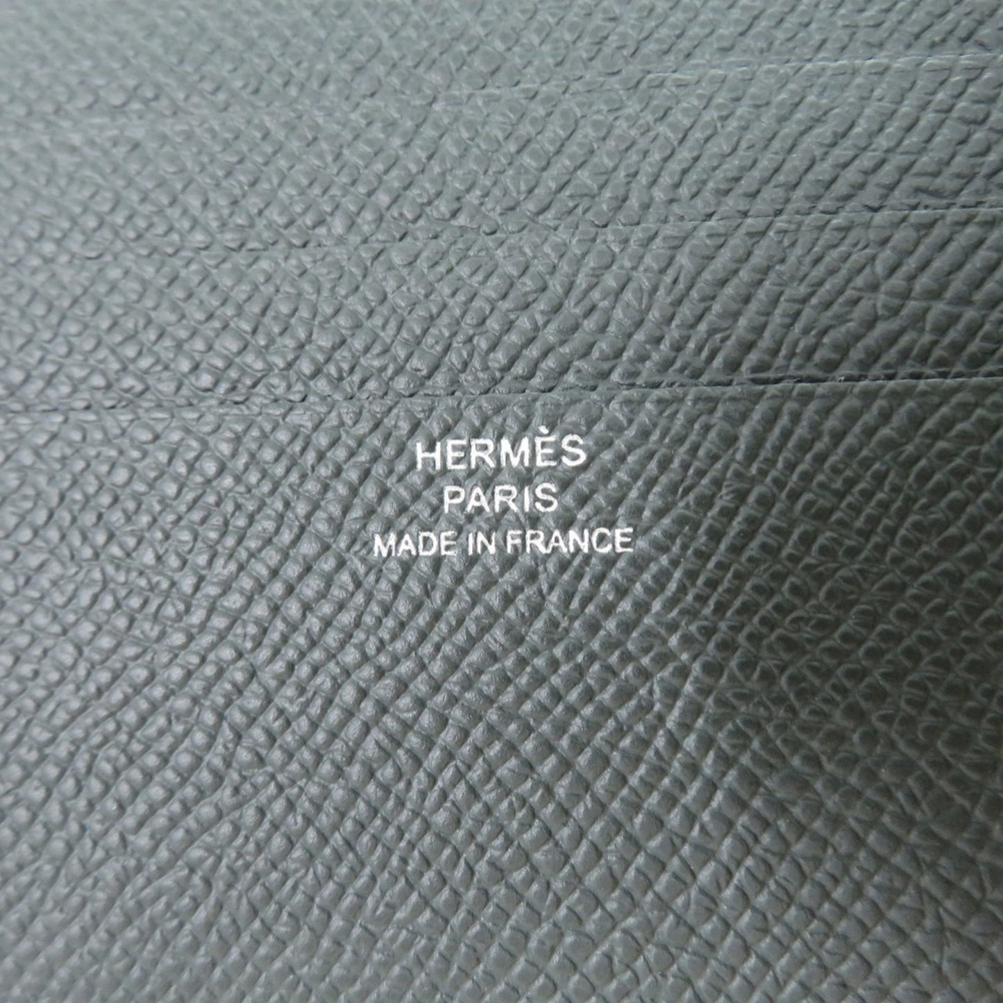 Unused Herms Mc2 Citizen Twill Compact Epsom Leather Vert Mangrove K Stamp (Made In 2025) Bi-Fold