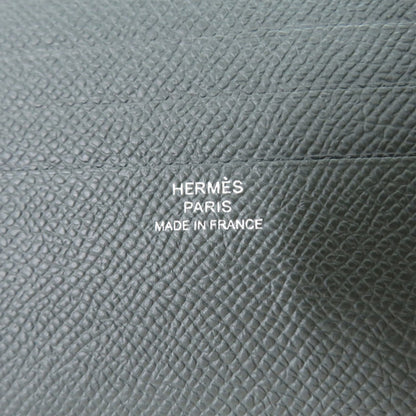 Unused Herms Mc2 Citizen Twill Compact Epsom Leather Vert Mangrove K Stamp (Made In 2025) Bi-Fold