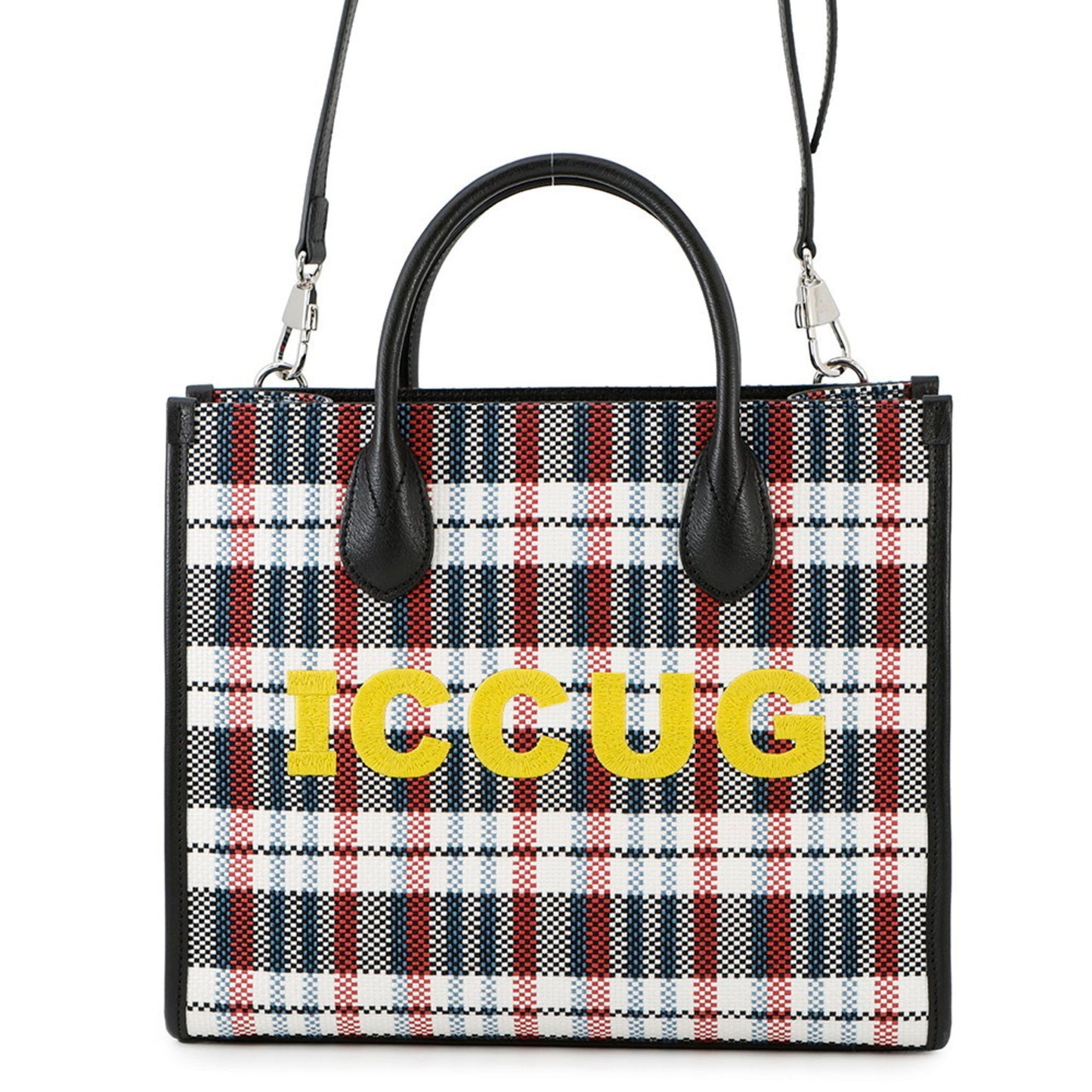 Gucci Embroidered Check Tote Bag