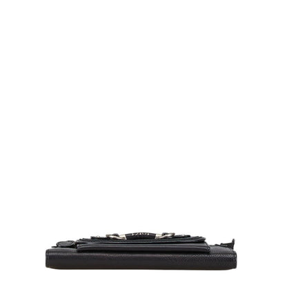 Christian Dior Dior Long Wallet Black Leather