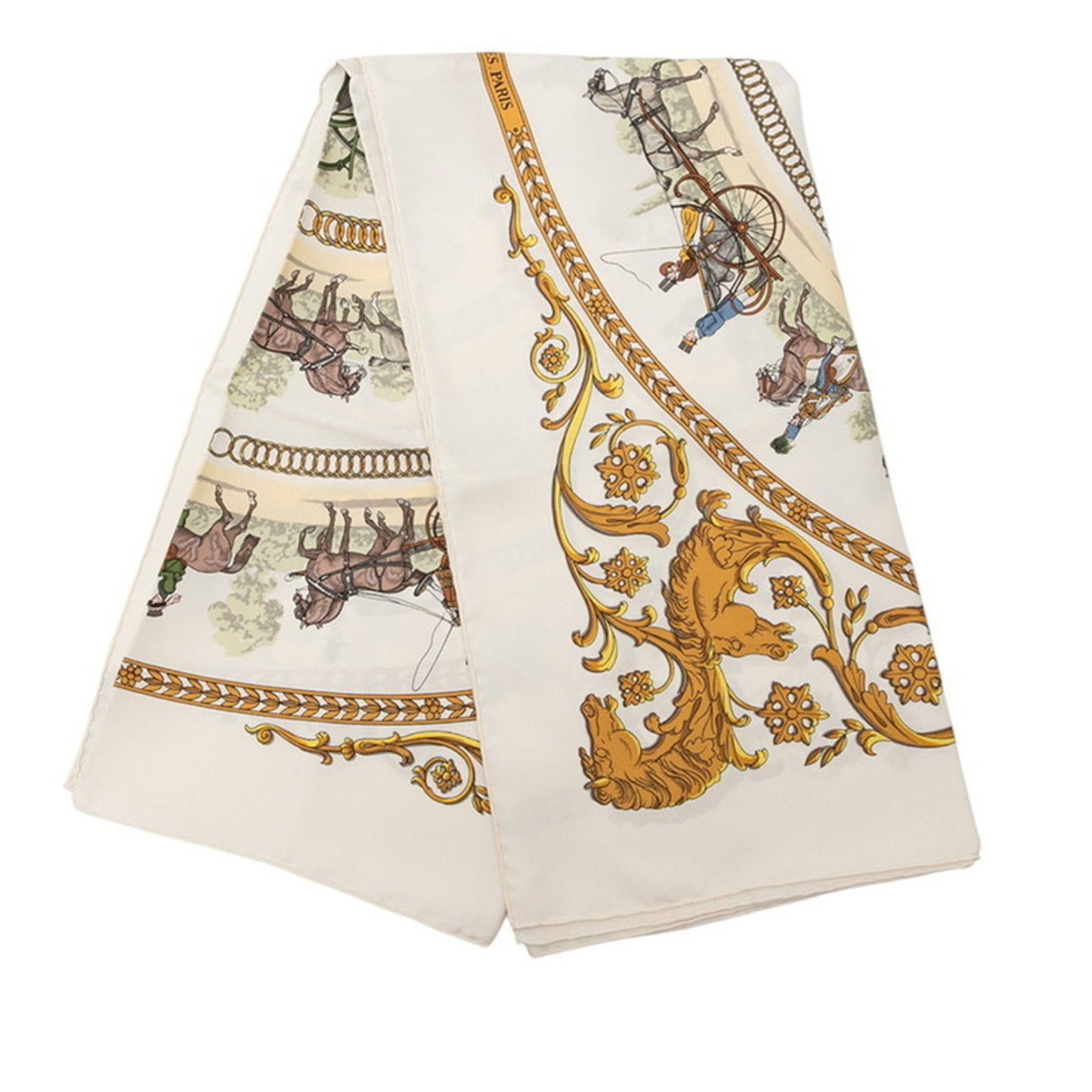 Hermes Herms Carr 90 "La Promenade De Longchamps" Scarf