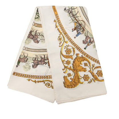Hermes Herms Carr 90 "La Promenade De Longchamps" Scarf