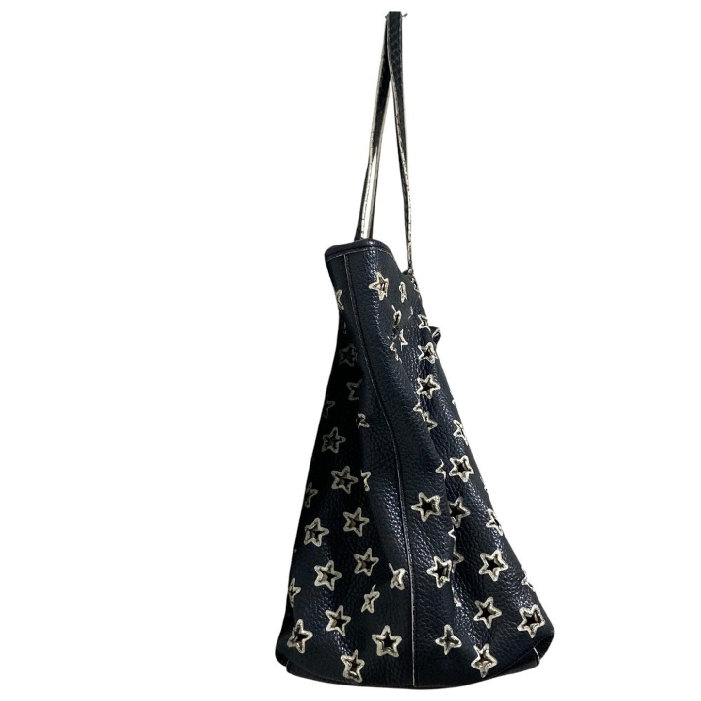 Jimmy Choo Sasha Star Punching Leather Tote Bag In Black
