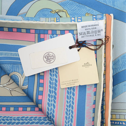 Hermes Carre 90 Scarf/Muffler Double Face Passades Et Serpentines