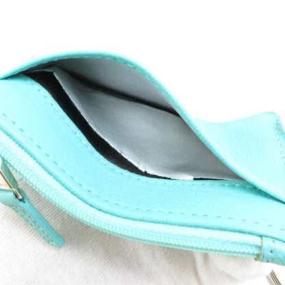 Tiffany & Co. Wallet/Coin Case Leather Green Blue Silver