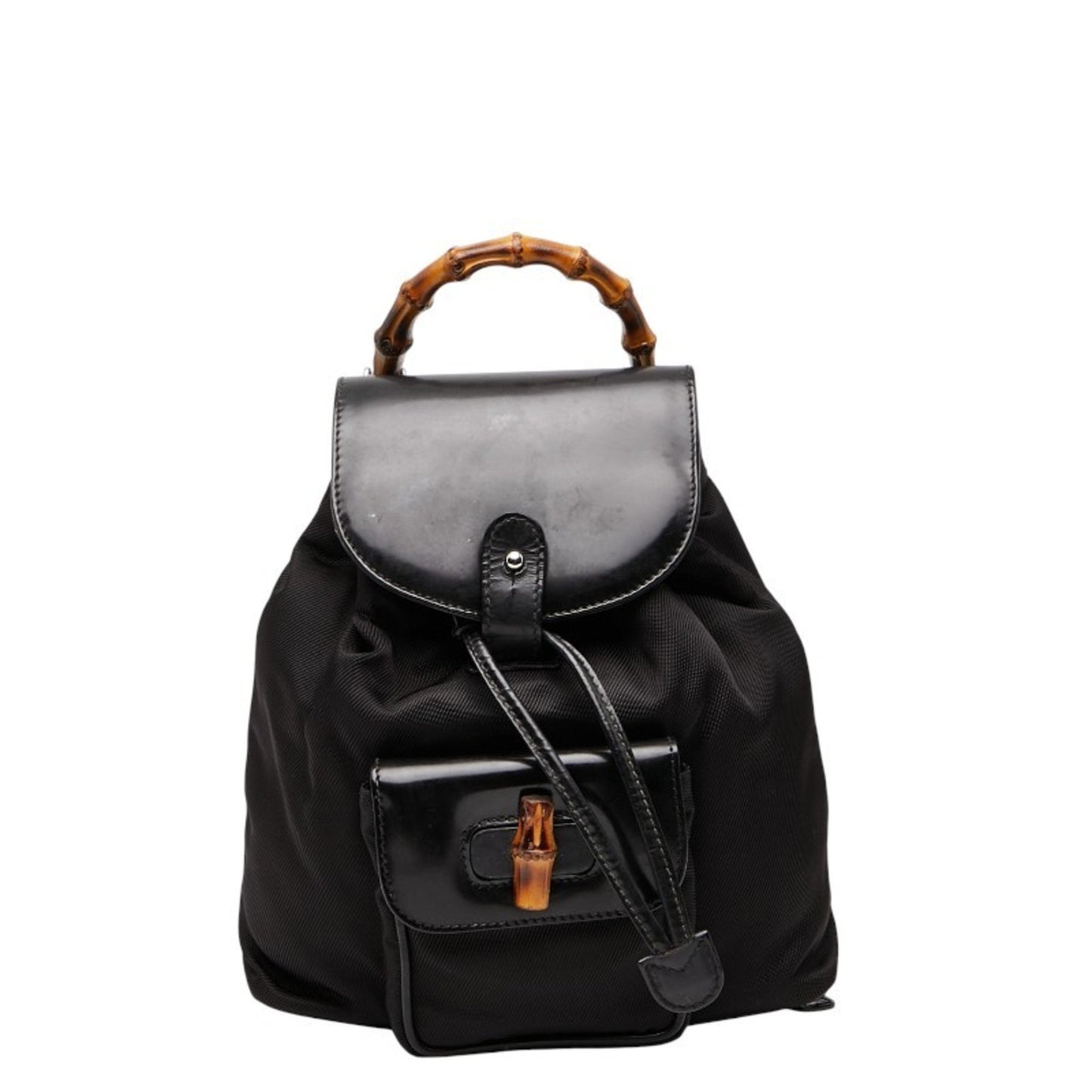 Gucci Bamboo Mini Backpack 003.1998.0030 Black Nylon Leather