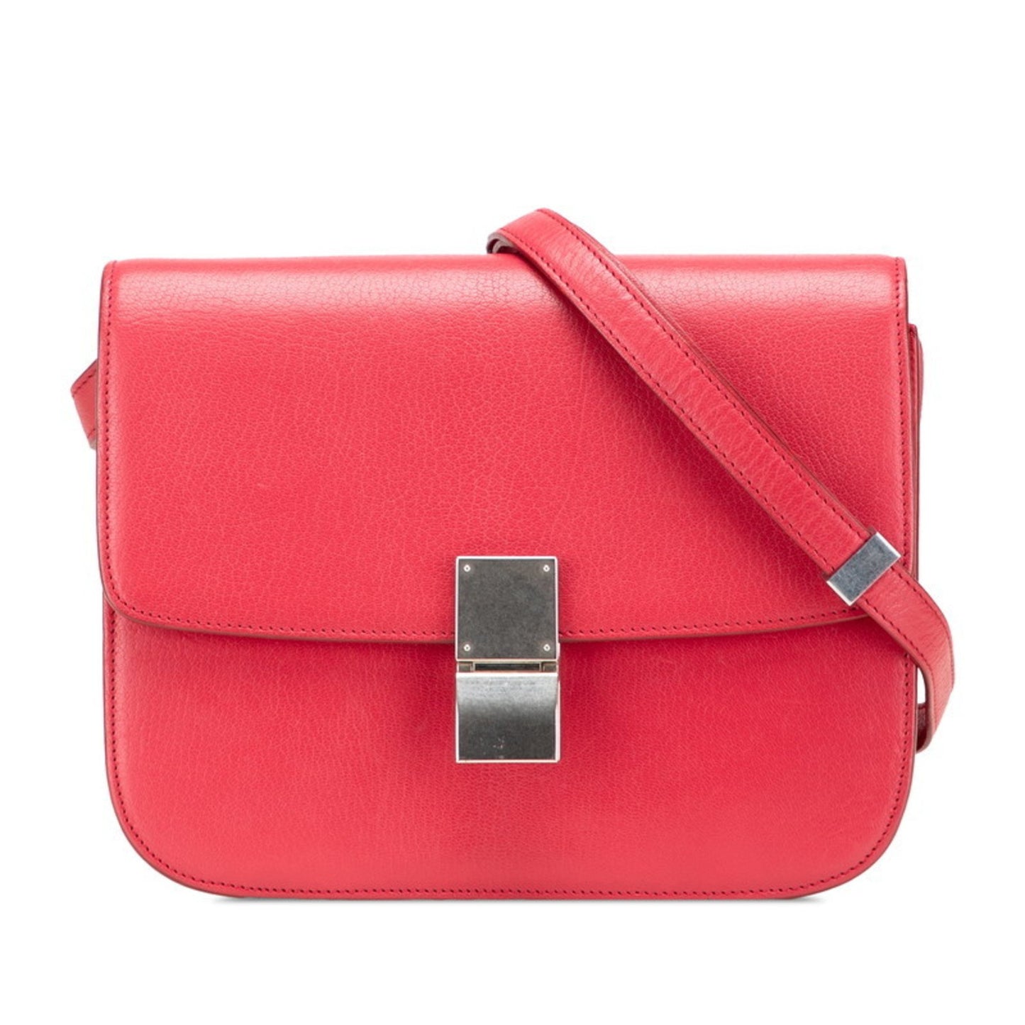 Celine Classic Box Medium Crossbody Shoulder Bag In Pink Leather
