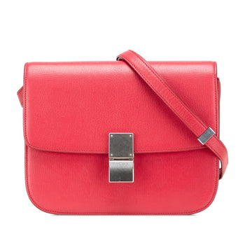 Celine Classic Box Medium Crossbody Shoulder Bag In Pink Leather