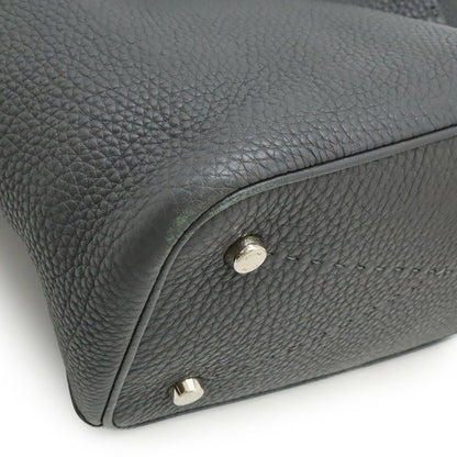 Fendi Selleria Anna Small Handbag/Shoulder Bag In Dark Grey Leather