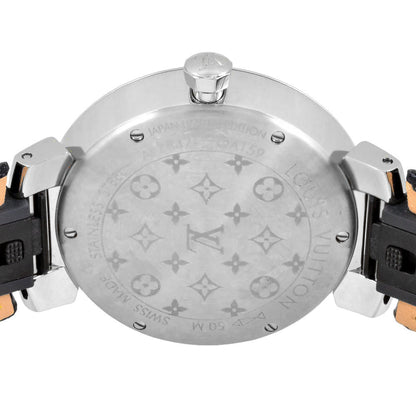 Louis Vuitton Louis Vuitton Qa159Z Tambour Mm Rainbow Watch Quartz Silver Dial Multicolor Ss