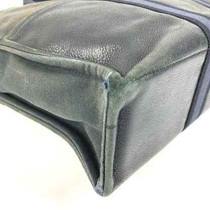 Hermes Herms Half Leather Foule Mm Tote Bag Handbag Canvas