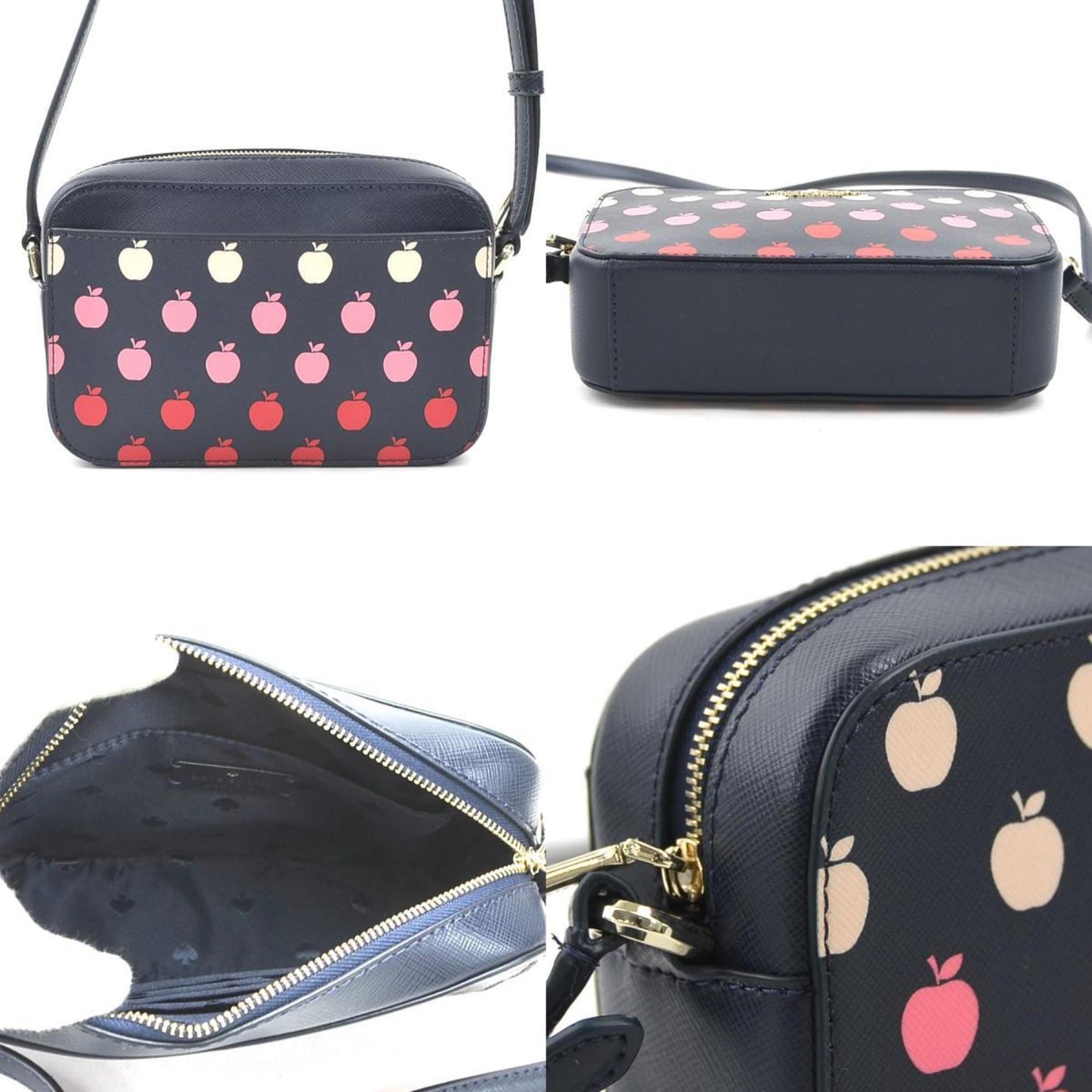 Kate Spade Shoulder Bag Leather Navy X Pink