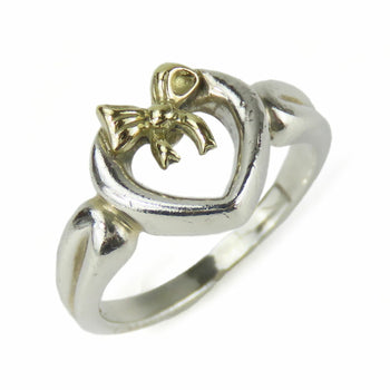 Tiffany & Co. Ring Heart Ribbon Silver 925 K18Yg Approx. 3.2G Yellow Gold #9.5