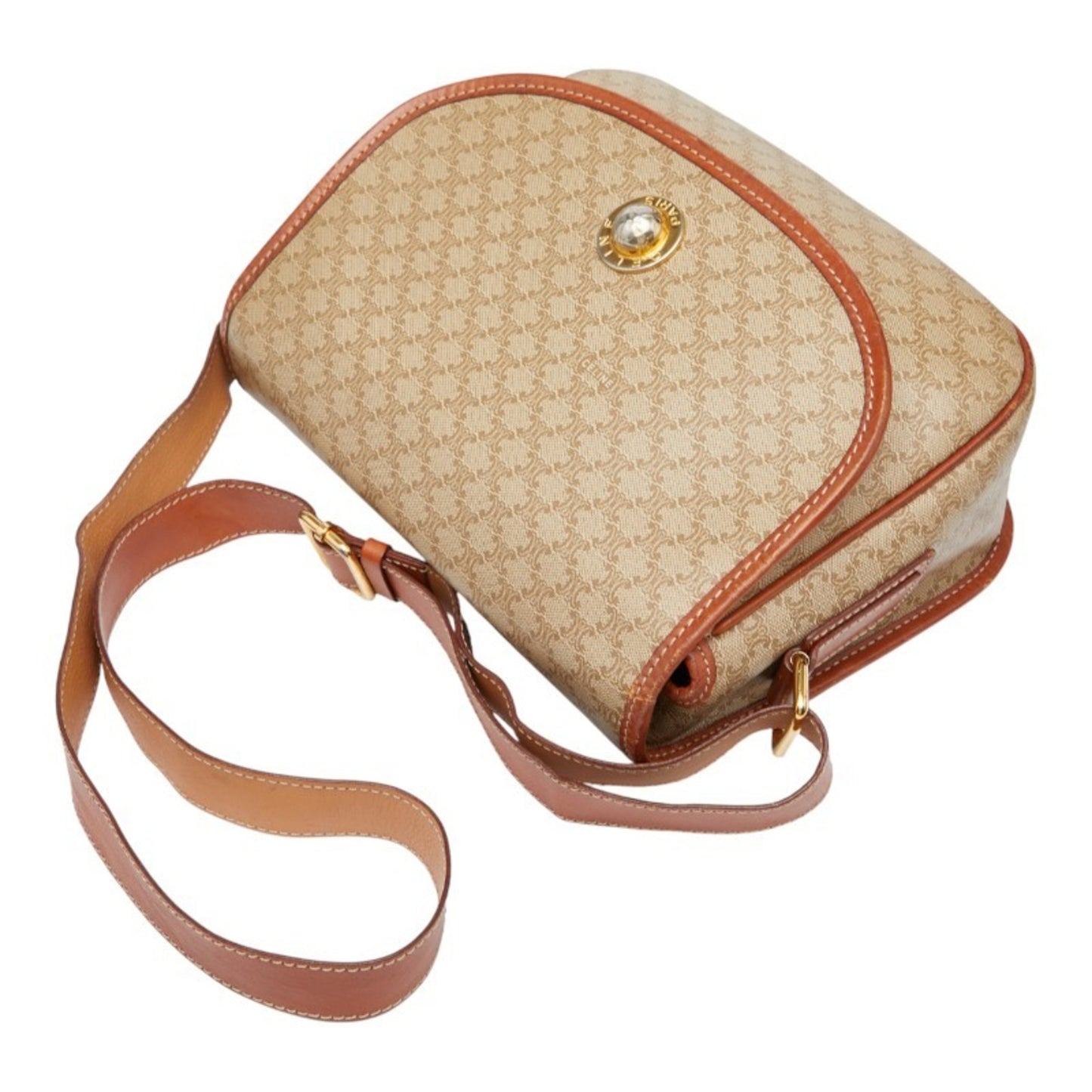 Celine Macadam Star Ball Shoulder Bag In Beige