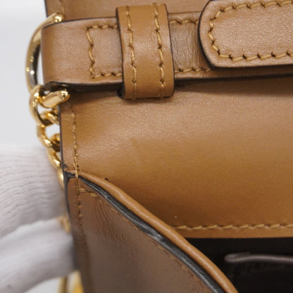 Gucci Zumi Handbag 572375 In Brown And Gold Leather