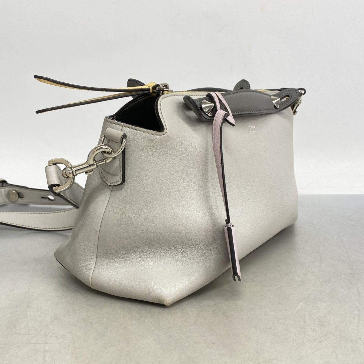 Fendi By The Way Leather Handbag In Gray