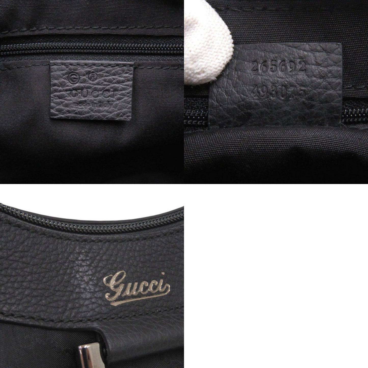 Like New Gucci Abbey Gg Logo 265692 One-Shoulder Bag In Black Nylon. 1311 Gucci