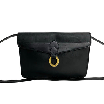 Christian Dior 66229 Black Leather Shoulder Bag