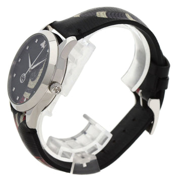 Gucci Ya1264007A G-Timeless Le March Des Merveilles Kingsnake Watch In Stainless Steel And Leather