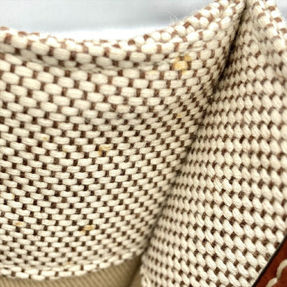 Chlo Chloe Woody Small Tote Bag Cotton Leather 04217565 Brown