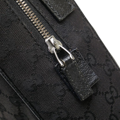 Gucci Gg Canvas Shoulder Bag 122759 Black Leather