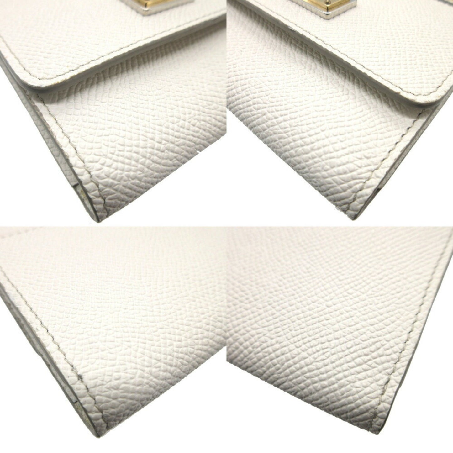 Dolce & Gabbana Sicily Leather White Chain Wallet Coin Case 0223Dolce&Gabbana