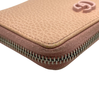 Gucci Business Card Case 644412 Leather Pink Beige Double G Marmont Wallet/Coin Compact Wallet Coin