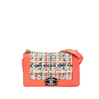 Chanel Coco Mark Boy 25 Shoulder Bag In Orange