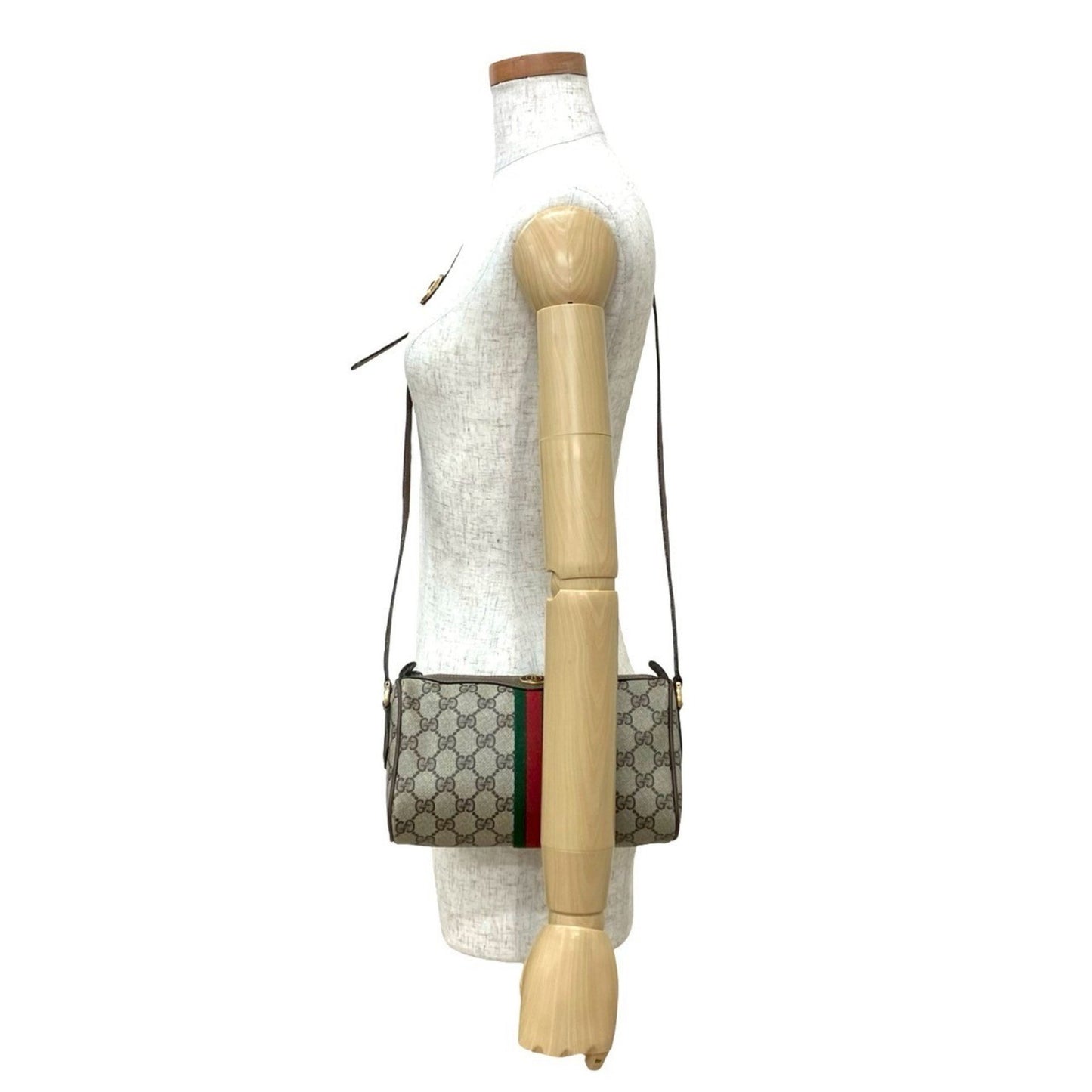 Gucci Old Gucci Vintage Sherry Line Gg Logo Hardware Leather Shoulder Bag Pochette Brown 20090