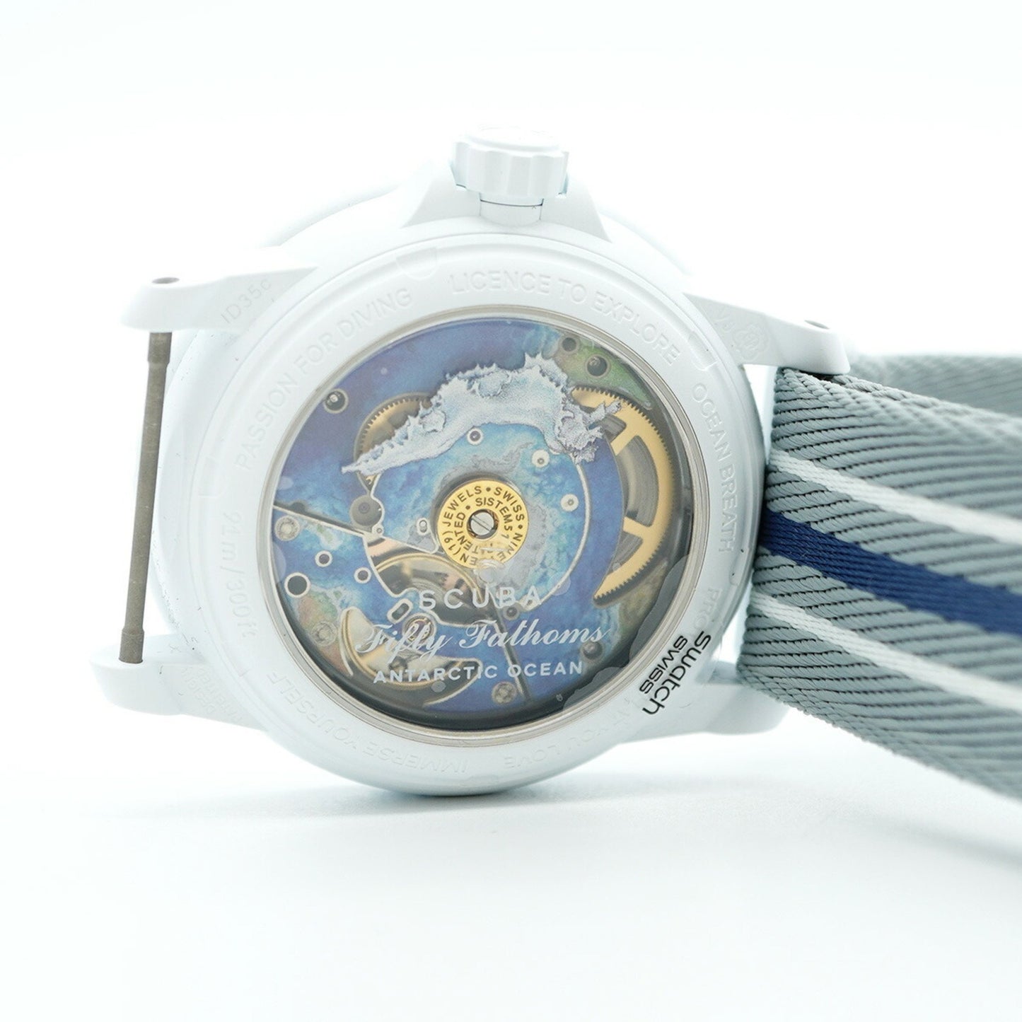 Swatch X Blancpain Fifty Fathoms So35S100 White Dial