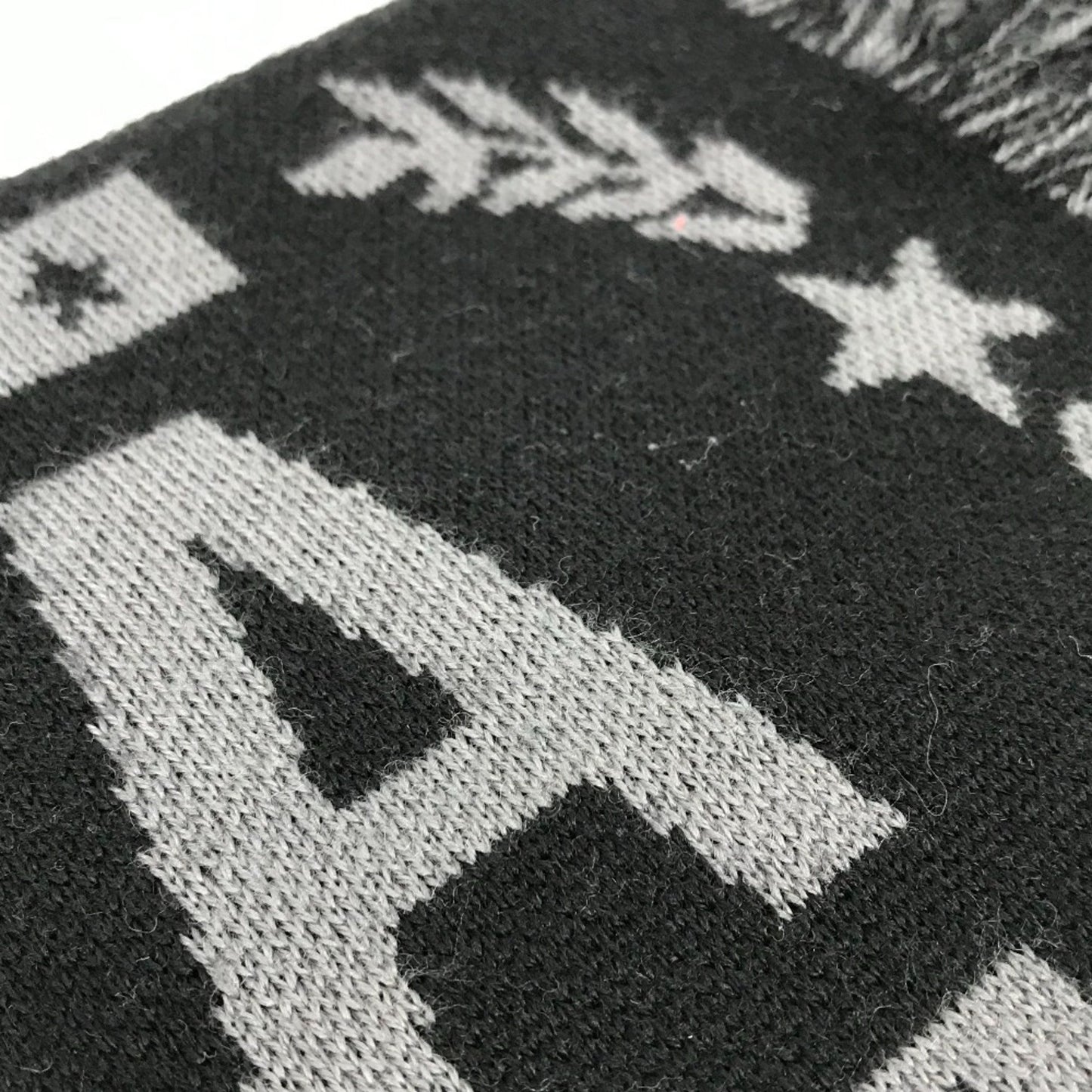 Balenciaga Logo Fringe Scarf Wool Acrylic