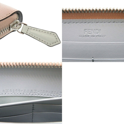 Unused Fendi Bugs Monster 8M0299 Leather Light Pink Long Wallet 0335Fendi