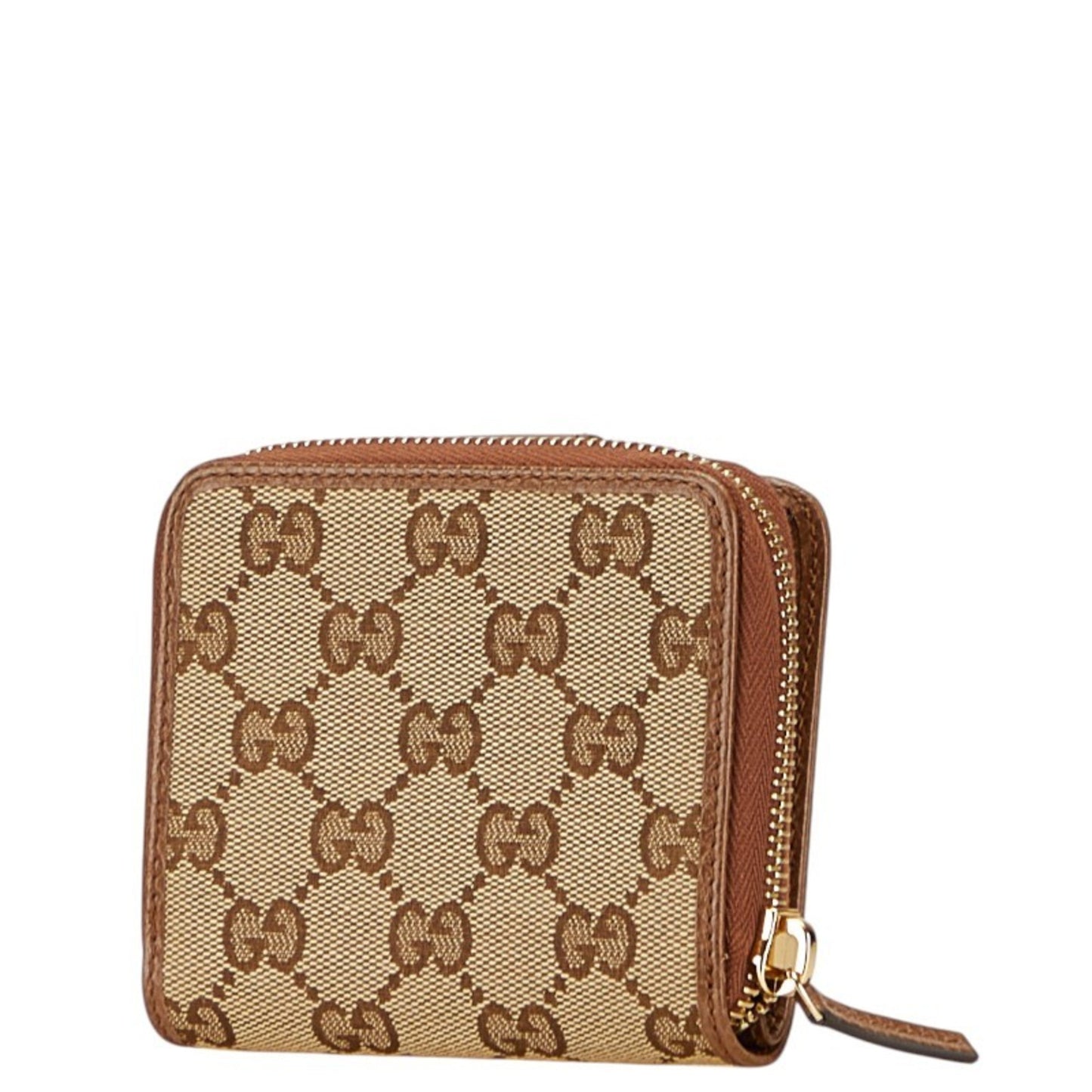 Gucci Gg Canvas Bifold Wallet 346056 Beige Brown Leather