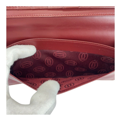 Cartier Must Line Bordeaux Gold Hardware Leather Long Wallet