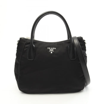 Prada Tessuto + Soft Calf Tote Bag Nylon Leather
