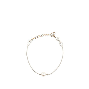 Christian Dior Dior Bracelet Silver Fake Pearl Metal
