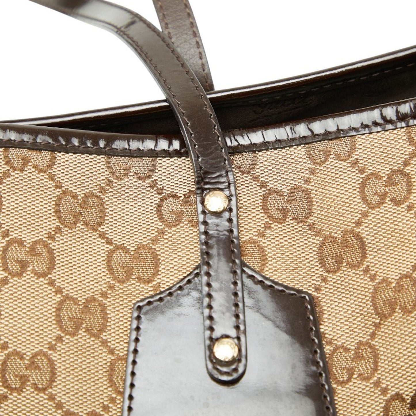 Gucci Gg Canvas Sherry Line Jolie Tote Bag Shoulder 211970 Beige Brown Enamel