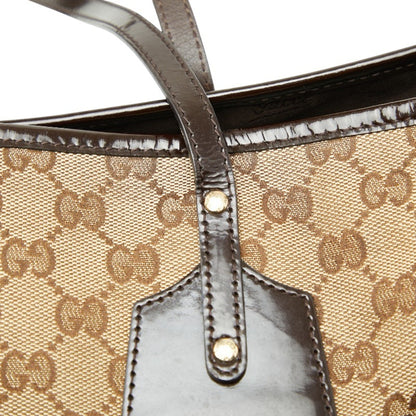 Gucci Gg Canvas Sherry Line Jolie Tote Bag Shoulder 211970 Beige Brown Enamel