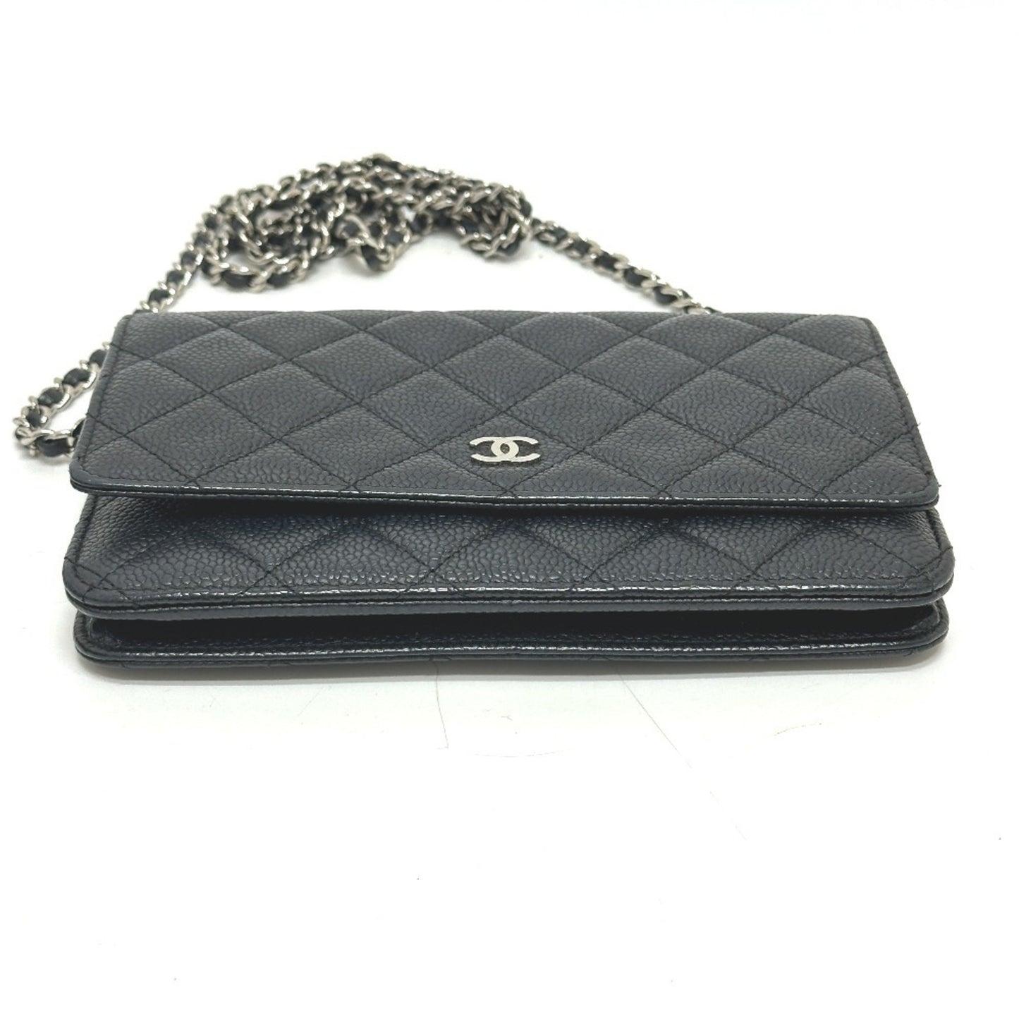 Chanel Ap0250 Matelasse Chain Wallet Shoulder Bag In Caviar Leather