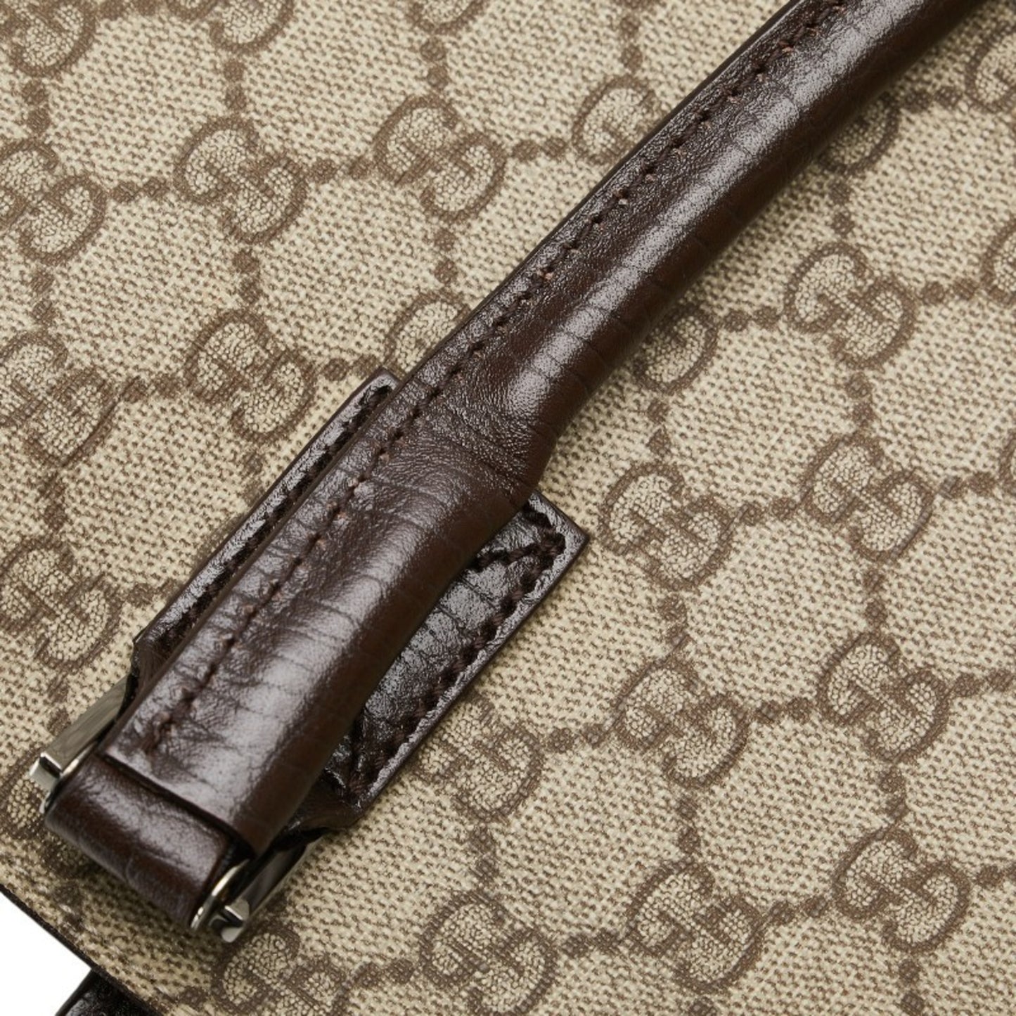 Gucci Gg Supreme Tote Bag Handbag 131219 Beige Brown Leather